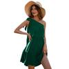 Women LadiesSummer Chiffon Dresses Chiffon Casual Solid Color High Waist Party Dresses