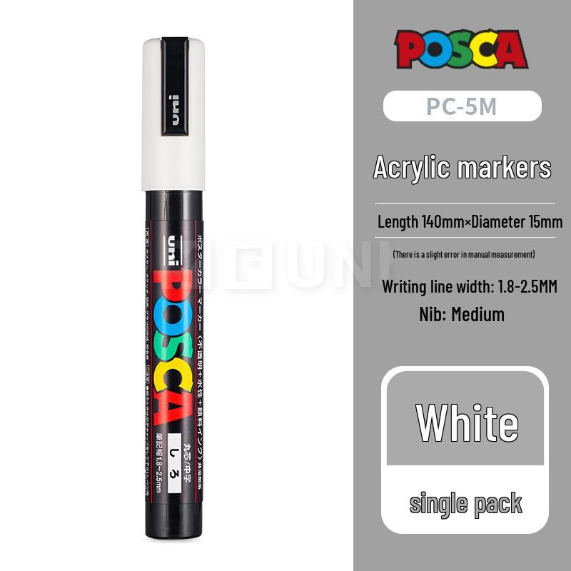 Mitsubishi UNI POSCA PC-5M Weißer Farbe-Marker für Poster - Kontaktieren Sie den Kundenservice für große Mengen