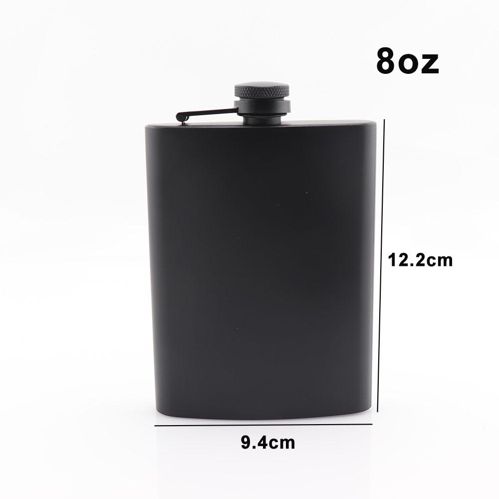 Matte Black Hip Flasks Stainless Steel Liquor Flask for Outdoor Travel Camping Wedding Party 6 7 8 9 10 12 Oz