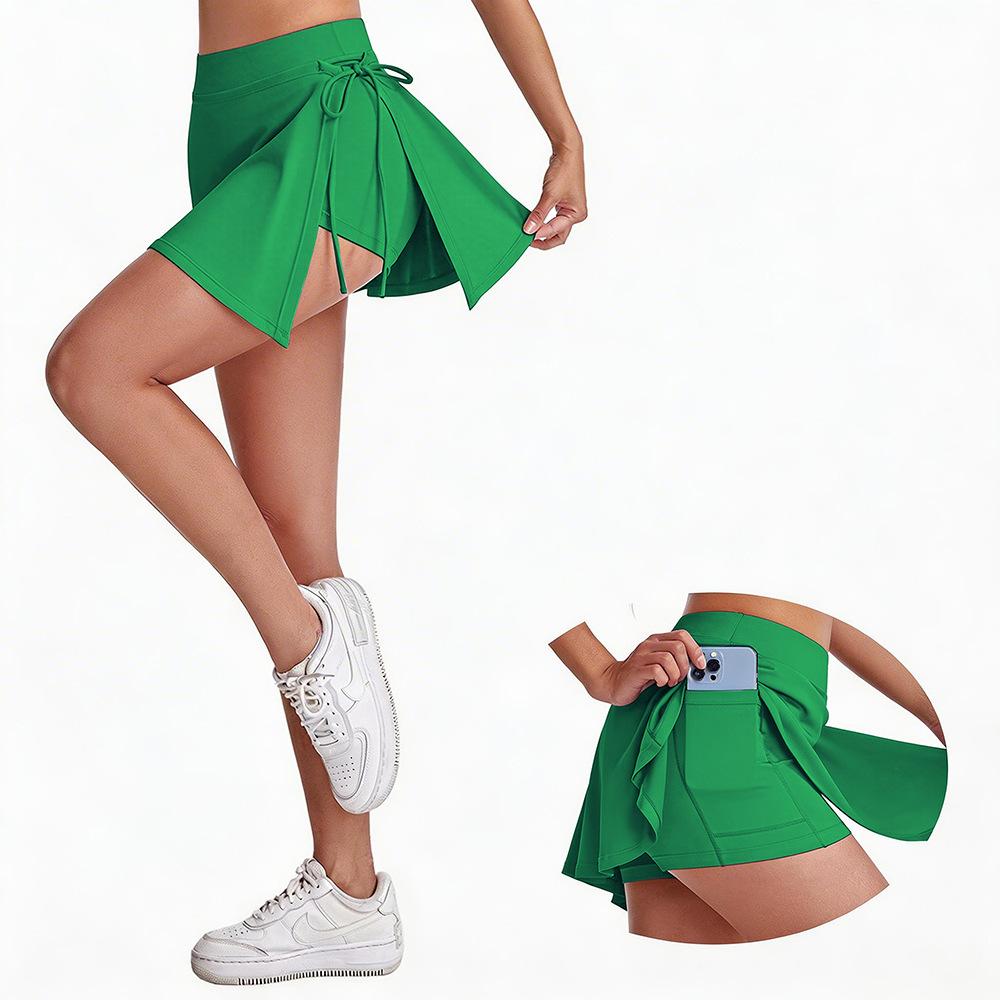 Jupe de Tennis taille haute pour femme avec poche, Jupe de Yoga d'été à séchage rapide, Jupe-short athlétique deux-en-un