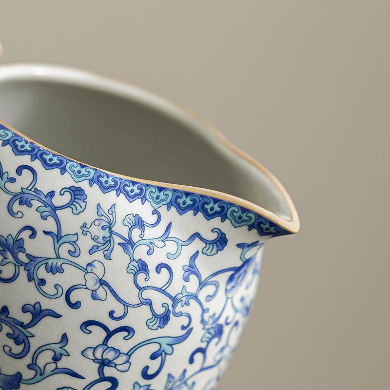 Light Luxury Tea Set Single Product Blue and White Beauty Fair Cup Ceramic High-end Tea Dispenser Tea Table Boutique Tea Sea Tea Ceremony Accessories