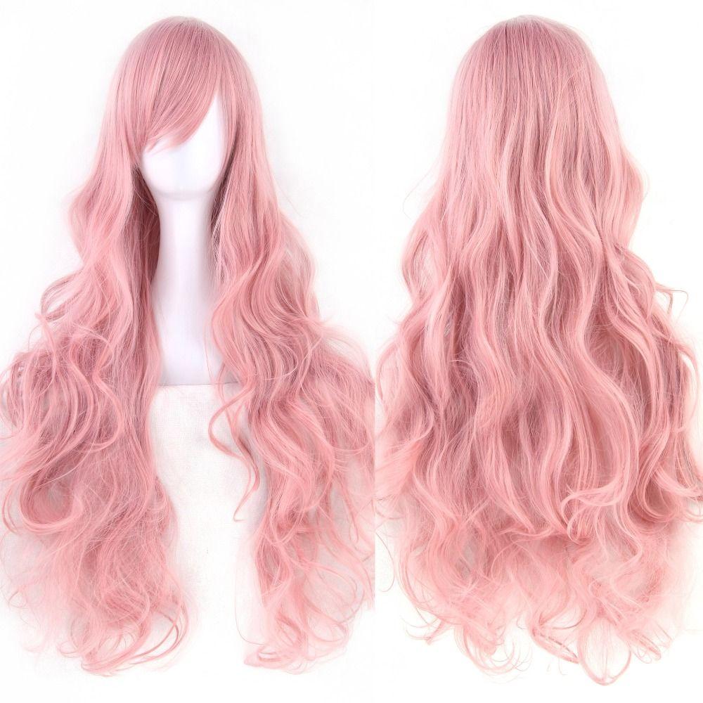 80cm Halloween Cosplay Wigs Heat Resistance Anime Curly Hairpiece Long Synthetic Hair Costume