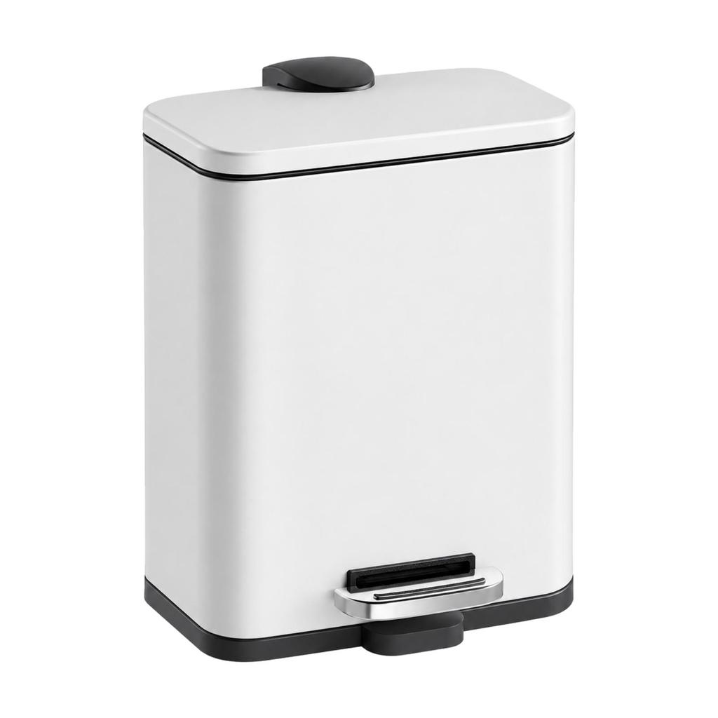 5L Rectangular Pedal Waste Bin Hands Metal with Polypropylene Liner Compact for Kitchen,