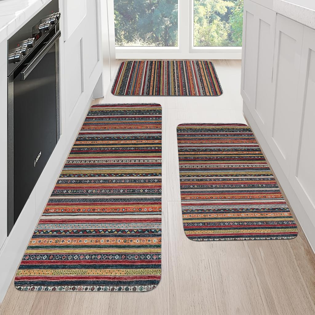 1ks kuchyňské koberce proti únavě, Bohemian Print Voděodolná protiskluzová tlustá polstrovaná kuchyňská podložka Heavy Duty Comfort Stojací podložka do kuchyně