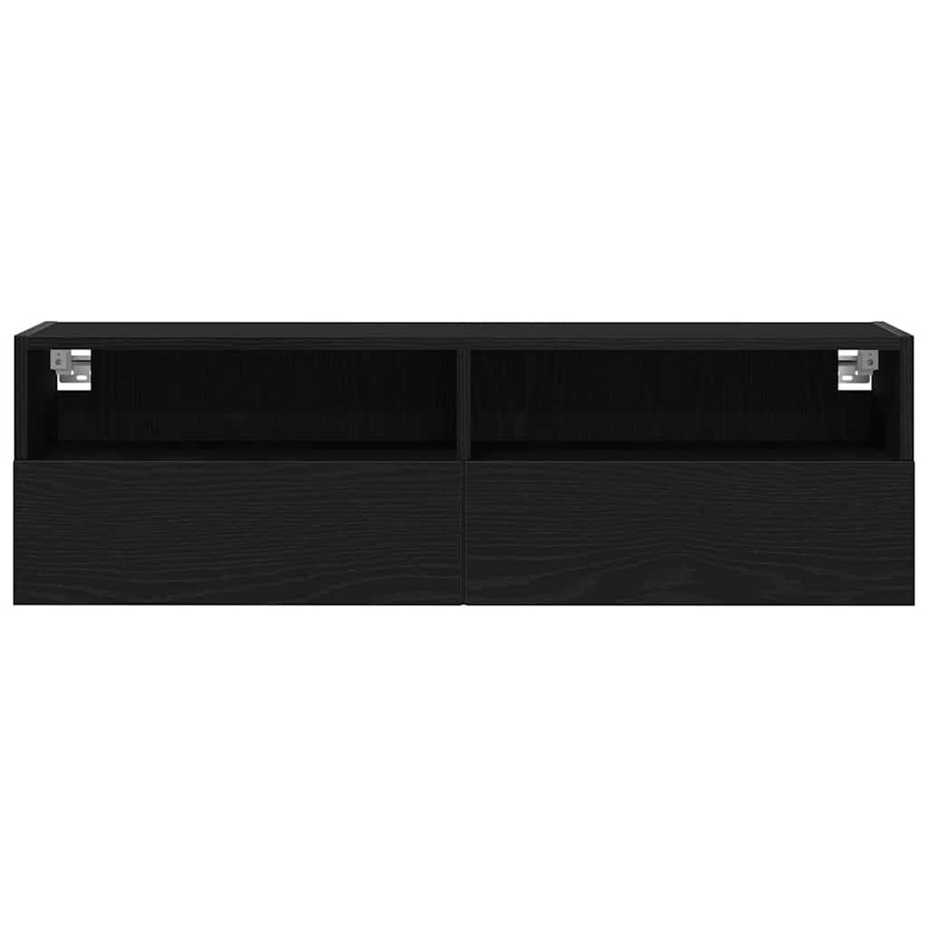 TV Wall Cabinet Black Oak Effect 100 x 30 x 30 cm