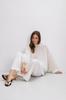 Feather Touch ecru kid mohair wool sweater /