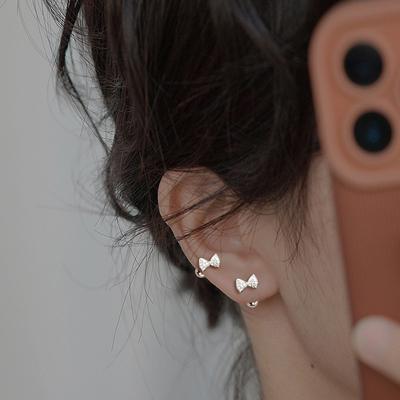 1Pair Bow-Knot Zircon Ear Studs Earrings For Women Cartilage Helix Ear Bone Nail