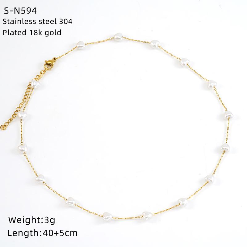 Halskette aus Edelstahl mit glasierten Perlen und Kristallen, süße türkisfarbene Natursteinkette, Persönlichkeit, hochwertige Schlüsselbeinkette