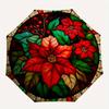 1pc Stained Glass Pattern Automatic Opening/Closing Folding Umbrella with 56 Ribs, Plastic Handle, Windproof Portable Sunshade Umbrella y250726096