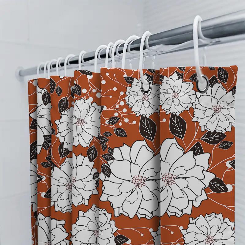 Floral Shower Curtain Home Decor Waterproof Bathroom Decoration 3D Printed White Black Red Design Window Curtains for Kids Bathr