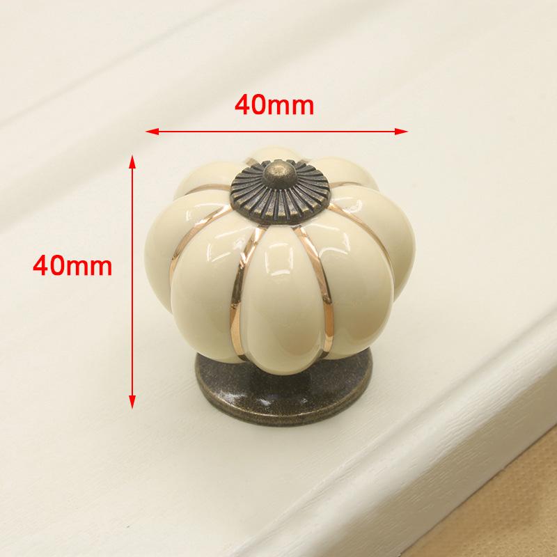 KAK Ceramic Drawer Knobs 40mm Cabinet Pulls Kitchen Handles Cartoon Pumpkin Furniture Handle for Kids Room Furniture Hardware