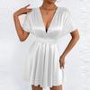 Low Cut V Neck Sexy Fashionable Dress Elegant Waist Cinched Summer New Arrival Women's Clothing Short Sleeveless Dress