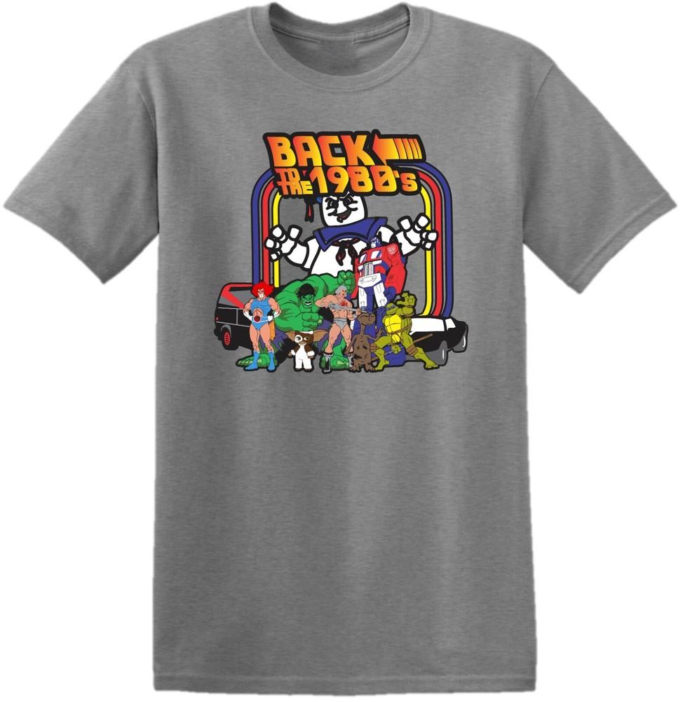 

Back to the 80 s icon t-shirt Superheroes cartoon character Retro Kids Men Top M