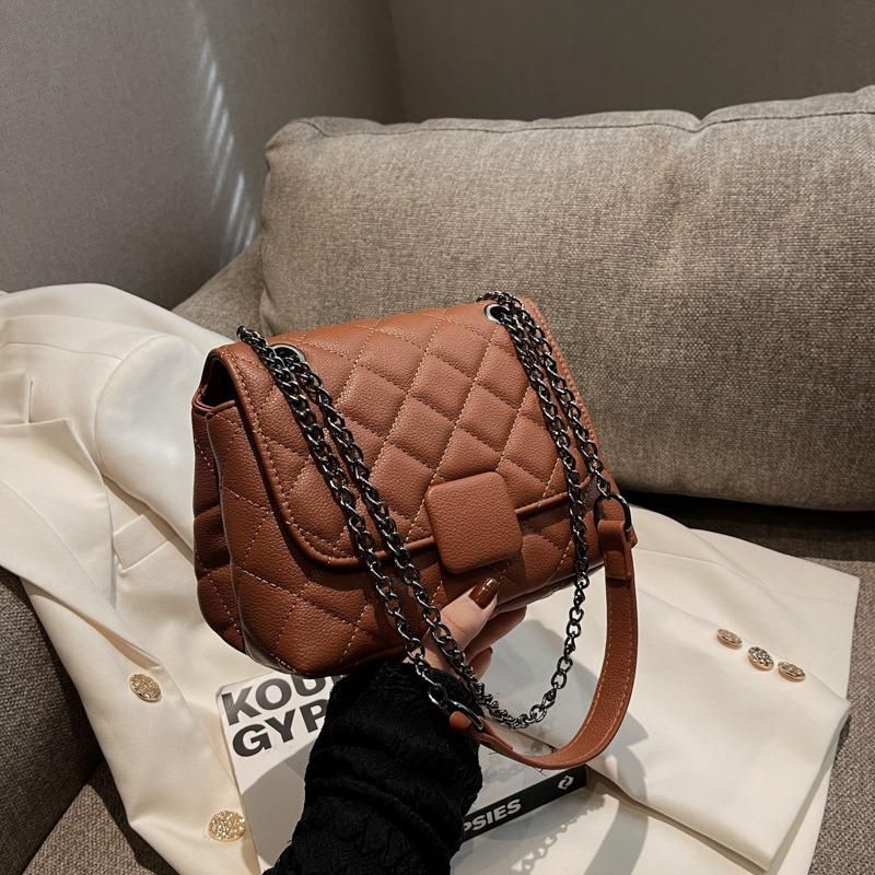 Bag women's rhombus chain bag autumn and winter new high-end small bag designer shoulder messenger bag