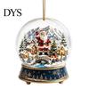 Holiday Party Supplies Christmas Crystal Ball Style Pendant with Hanging Rope, 2D Flat Acrylic Unique Keepsakes Ornament for Tree Decoration