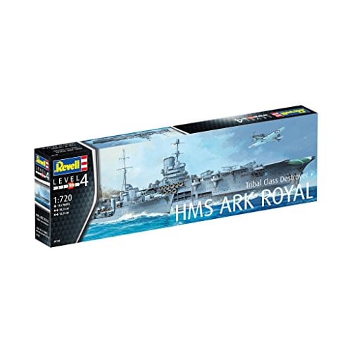 German Revell 1/720 Royal Navy HMS Ark Royal & Tribal-class Destroyer Plastic Model Kit 05149