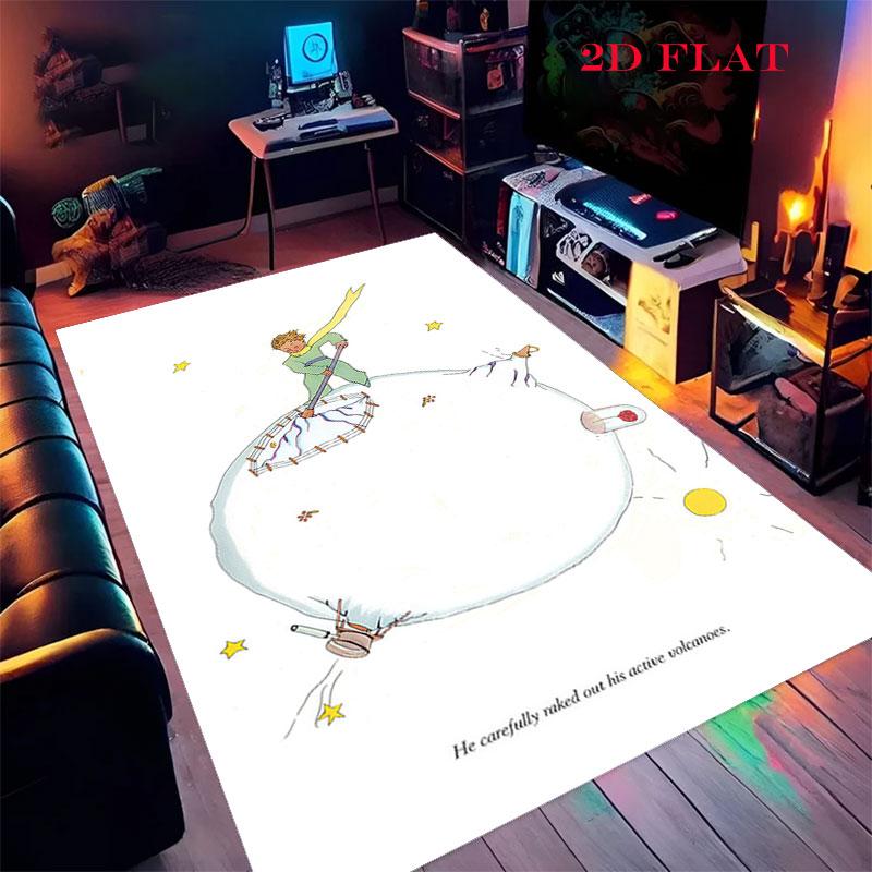 Little Prince Bloom Carpet Rug for Living Room Bedroom Home Sofa Decoration,Kids play Nonslip Floor Mat
