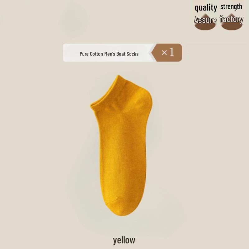 Men's Antibacterial Cotton Low-Cut Breathable Summer Socks - Sweat-Absorbent, Non-Slip, Solid Color Boat Socks