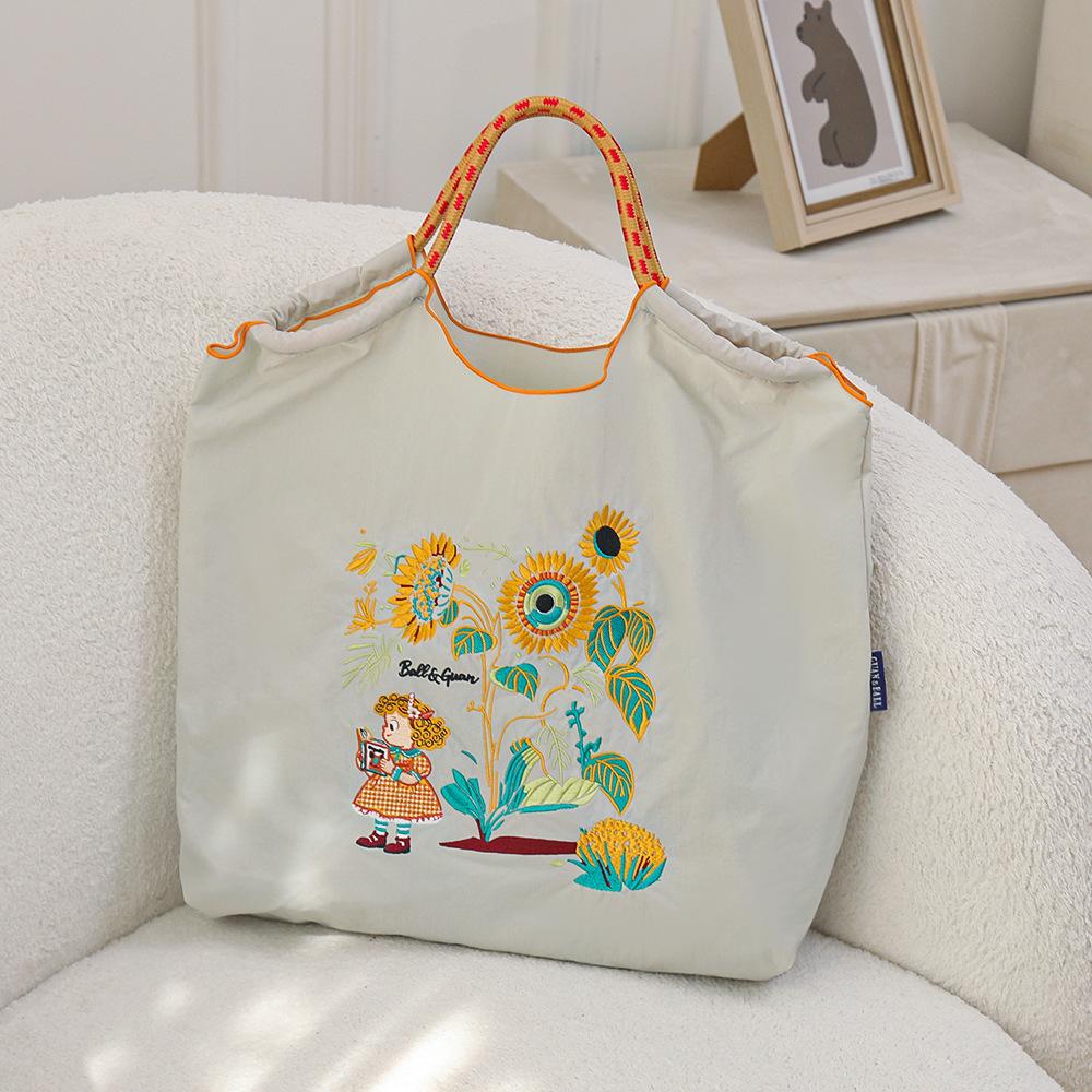 Versatile Cartoon Canvas Bag: Cute Waterproof Tote, Shoulder, and Crossbody Bag for Shopping and Going Out. Eco-Friendly.