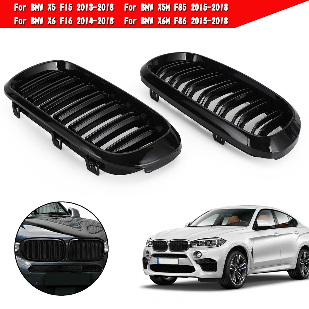 Glänzende Schwarze Doppelnieren-Frontgrill Passend für BMW X5M F85 X6M F86 X5 F15 X6 F16 13-18