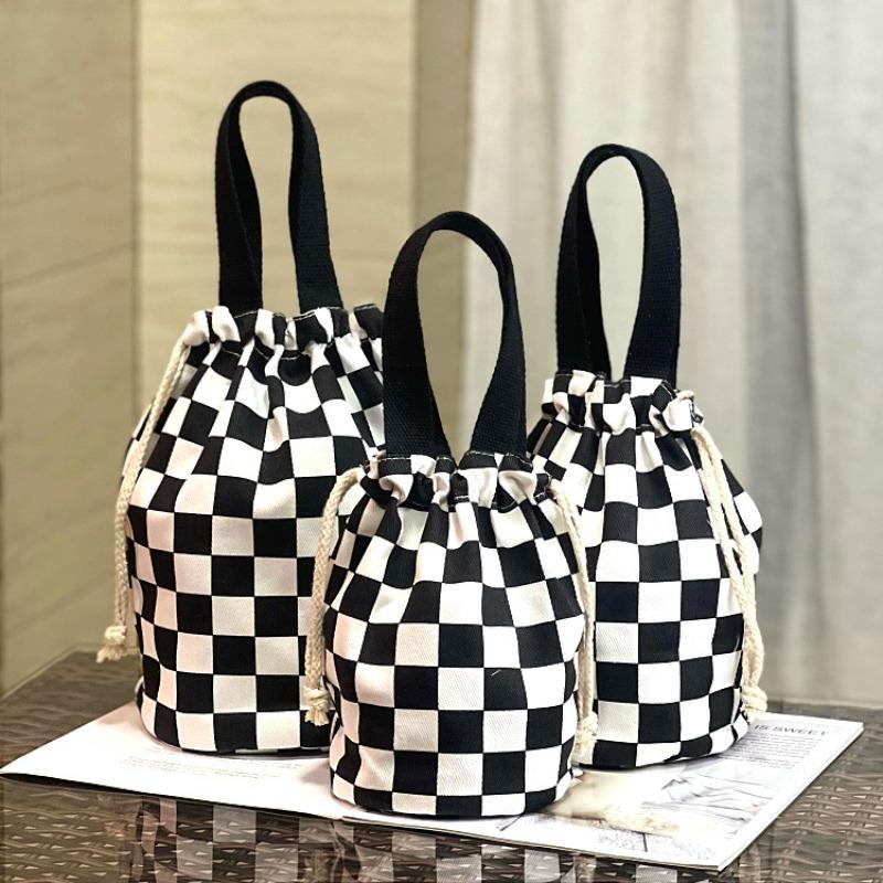 New Canvas Bundle Portable Tote Bag Thermos Cup Braised Cup Protective Bag Thermal Insulation Bucket Bag Handheld Mom Bag