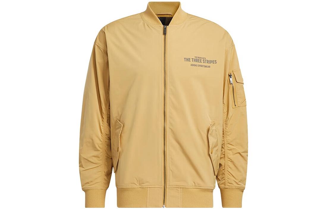 Adidas Jackets Men s Khaki Stand Collar Moderate Pilot IB2758 M