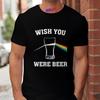 Fashion Wish You Were Beer Letter Print T-shirt Funny T Shirt for Unisex Rainbow Beer Glass Pattern Tops Summer Casual Party Tops