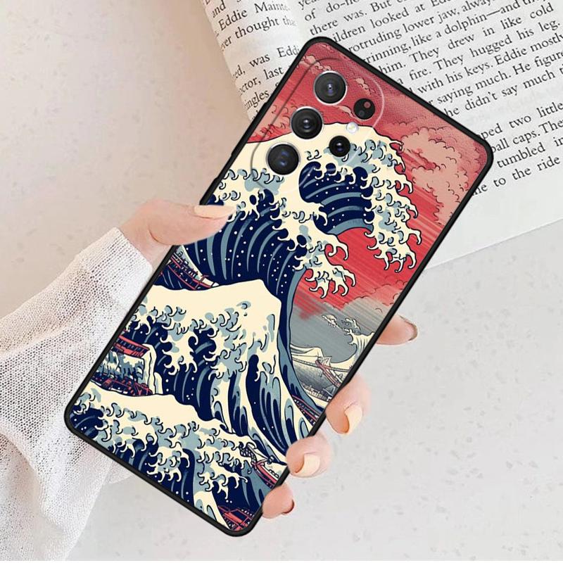 Carp Waves Crane and Brocade Phone Case For Samsung Galaxy S25 S23 S30 S8 S21 S20 FE S24 S22 Note 10 20 Plus lite Ultra