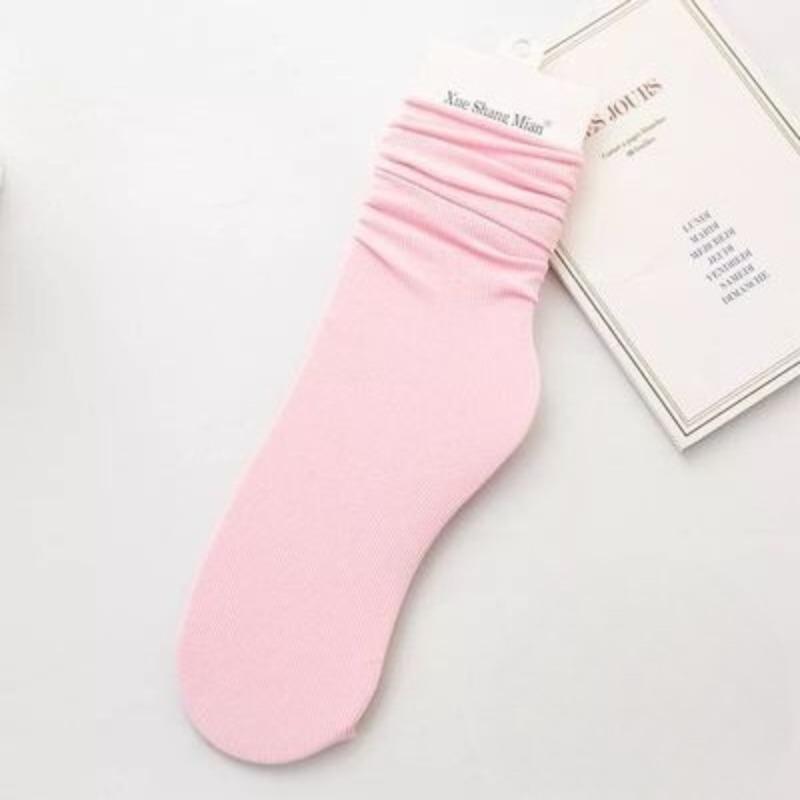 Female Spring and Summer Thin Pure Color Cool Breathable Comfortable Tube Stack Socks