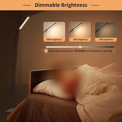 LED Stehleuchte Dimmbar Verstellbarer Schwanenhals Ständer Stehende Leuchten für Wohnzimmer Schlafzimmer Büro Stehende Leselampe