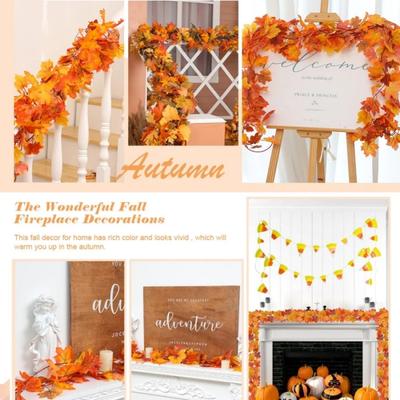 1 Stück Thanksgiving Künstliche Ahornblatt-Ranke Halloween Erntefest Herbst Treppenhaus Türdekoration Hängend Außen Garten De