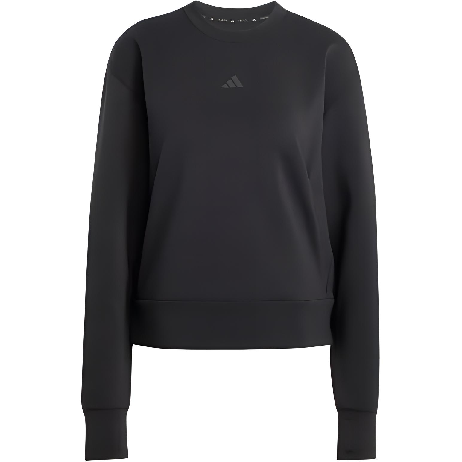 

Adidas Solid Color Pullover Round Neck Loose Long Sleeve Sweatshirt Women sweatshirt Black JP2655