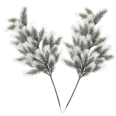 2 PCS Artificial Green Pine Needles Branches 59cm Small Pine Stems Picks for Christmas Garland