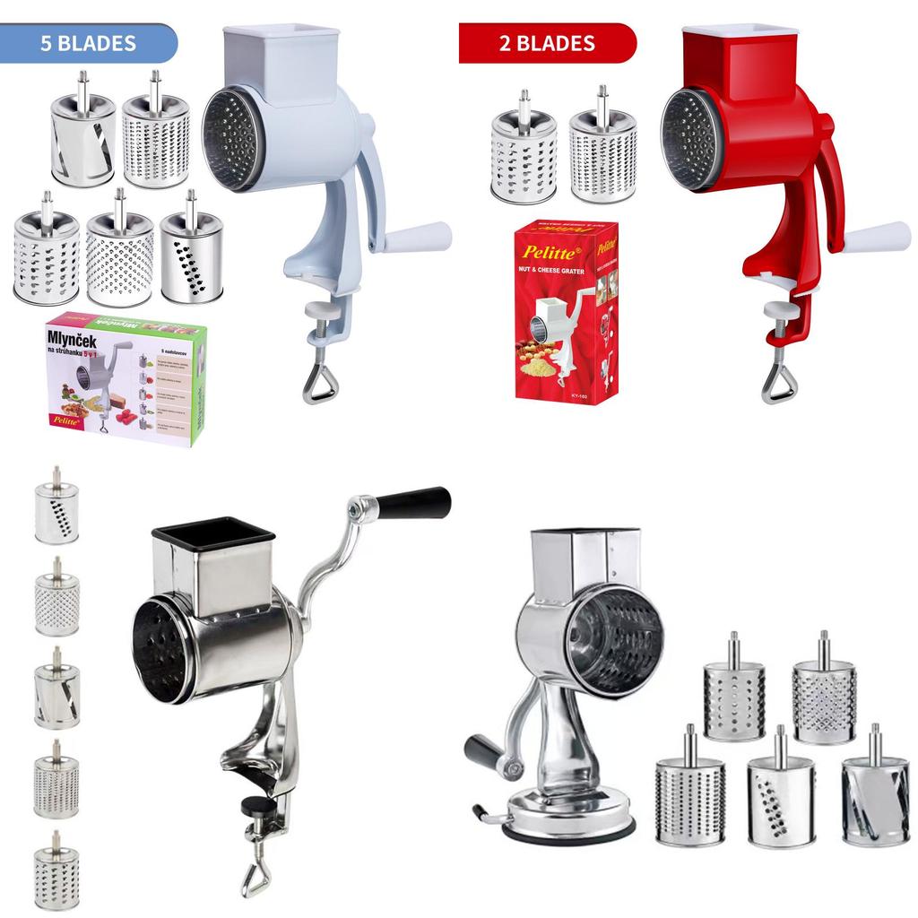 Manual Nut And Cheese Grinder With Stainless Steel Blade For Kitchen Use