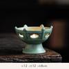 Chinese Ceramic Ornament Retro Celadon Oil Lamp Candlestick Home Offering Buddha Everbright Lamp