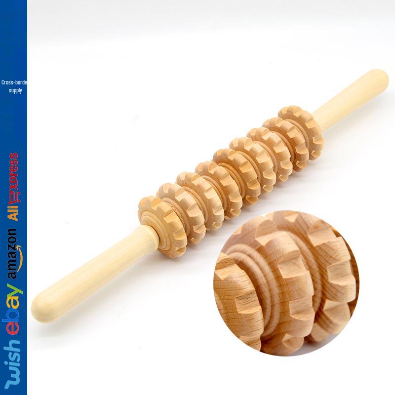 Beech Wood Nine-Wheel Wooden Massager for Cross-Border Muscle Relaxation