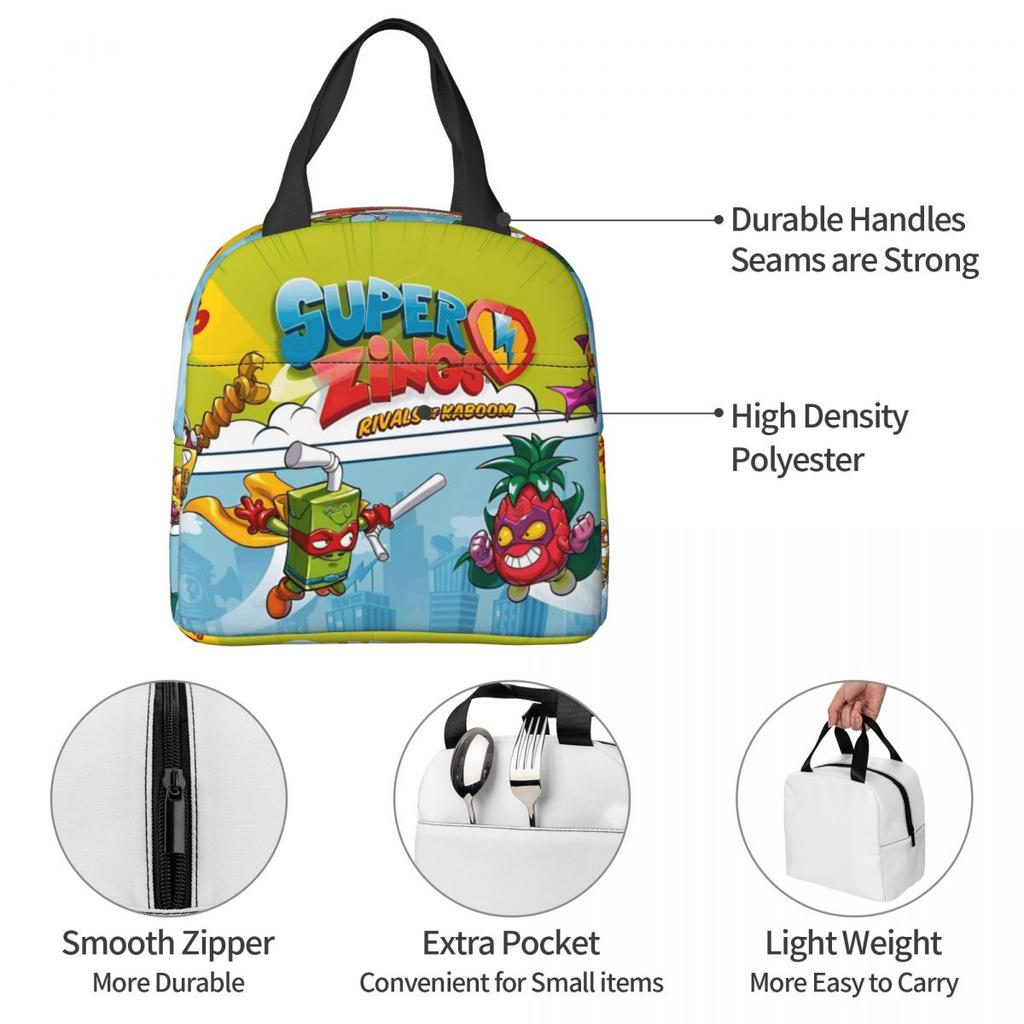 Insulated Lunch Bags Super Zings Accessories Funny Superzings Lunch Food Box Fashion Thermal Cooler Bento Box For School