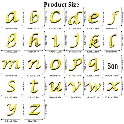 Lowercase A-Z English Mirror Wall Stickers - DIY Decorative Self-Adhesive Décor for Home & Bedroom