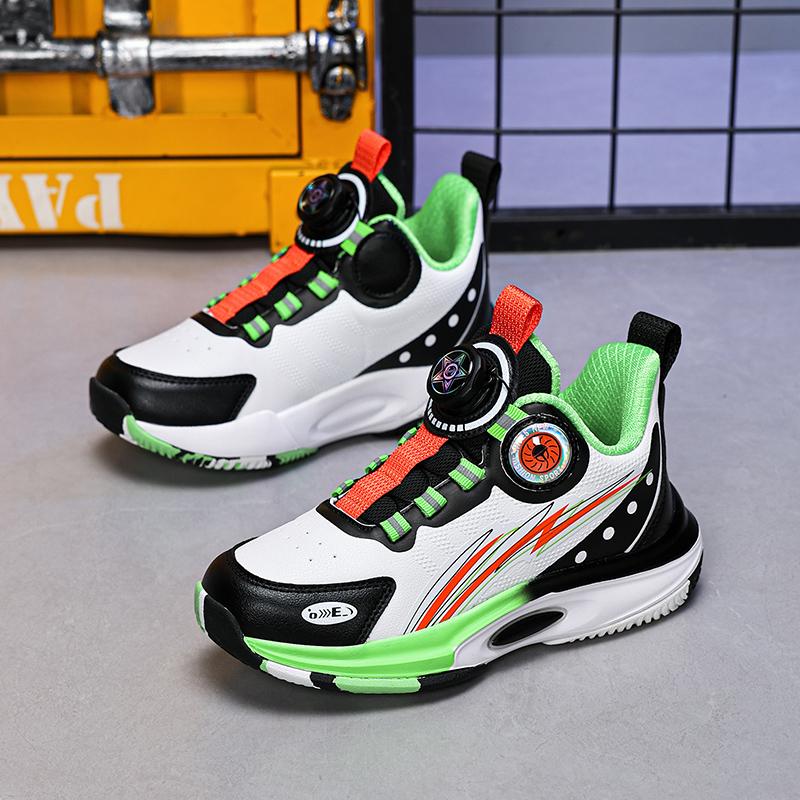 Grundschul-Basketballschuhe Jugend Beton Tatsächlicher Kampf Rutschfest Männliche Kinder Low-Top Drehknopf Sportschuhe