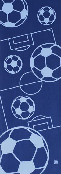 

Dyeing Anbo Hand Towel Authentic Dyed Cotton Made in 35cm x 100cm Love! Soccer! Blue 100% Tokuoka, Japan,