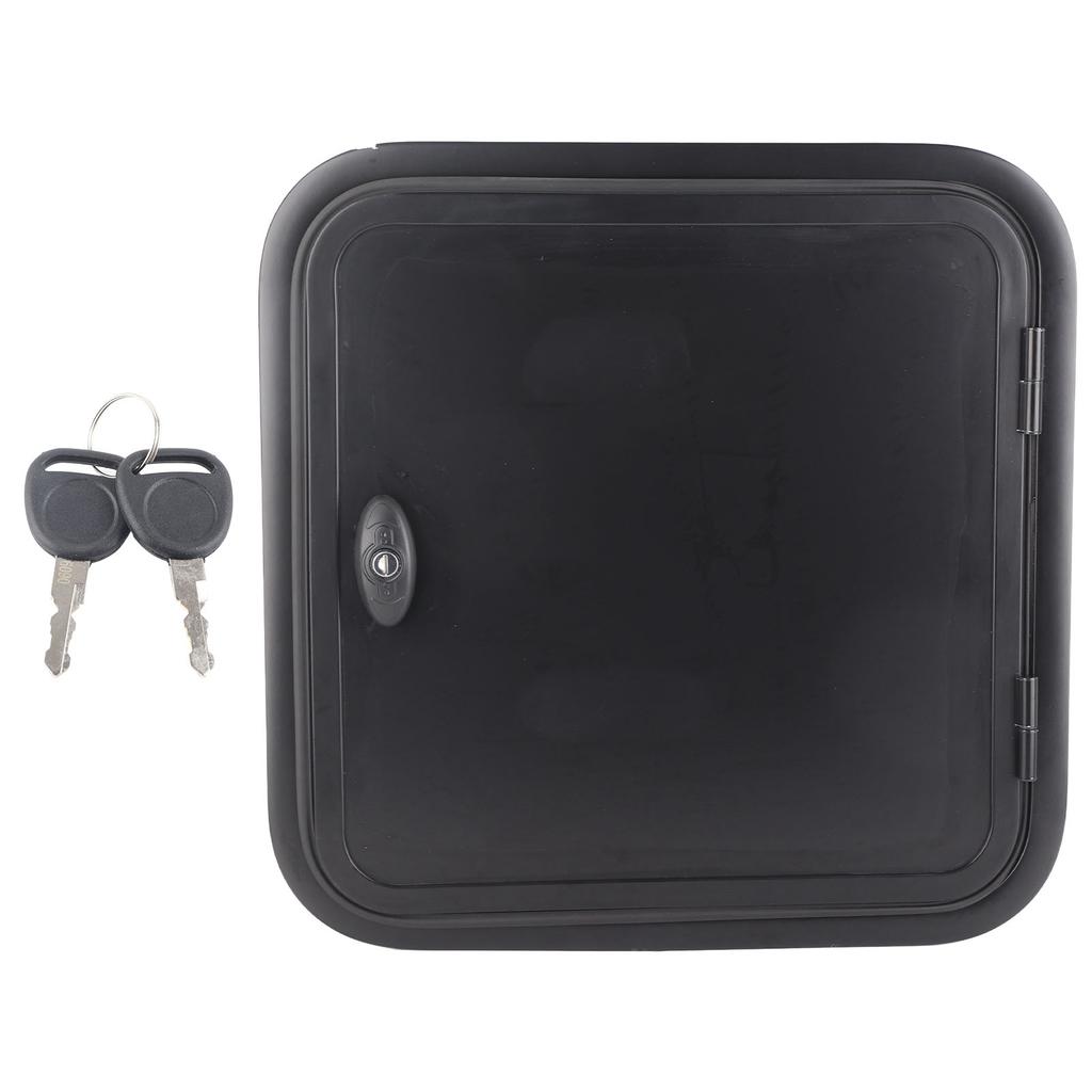 RV Baggage Door UV Proof Square Rounded Corner Black Compartment Storage Door for Camper Motor Caravan