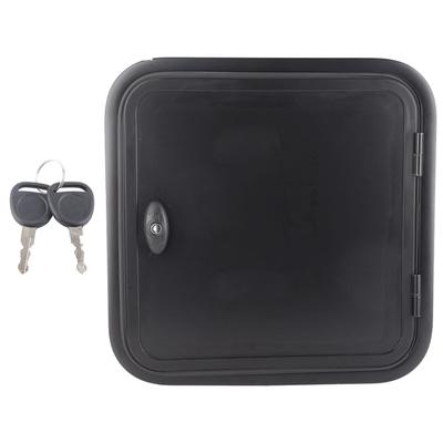 RV Baggage Door UV Proof Square Rounded Corner Black Compartment Storage Door for Camper Motor Caravan