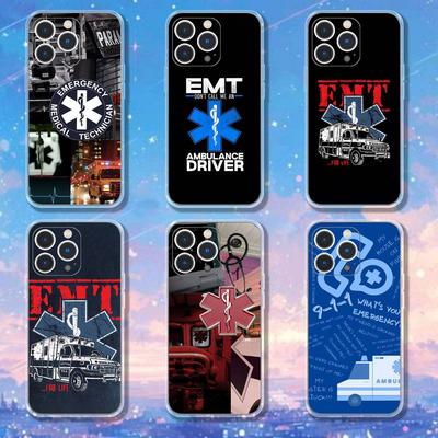 EMT EMS Krankenwagen Handyhülle Für iPhone 17,16,11,15,13,14,12,Air,Mini,Plus,Pro,Max,Plus,E Klar Weiche Hülle