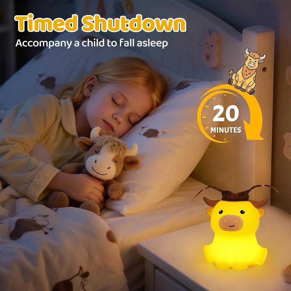Novelty Soft Silicone Animal Nightlights Dimmable Rechargeable LED Lamp  Bedroom Decor