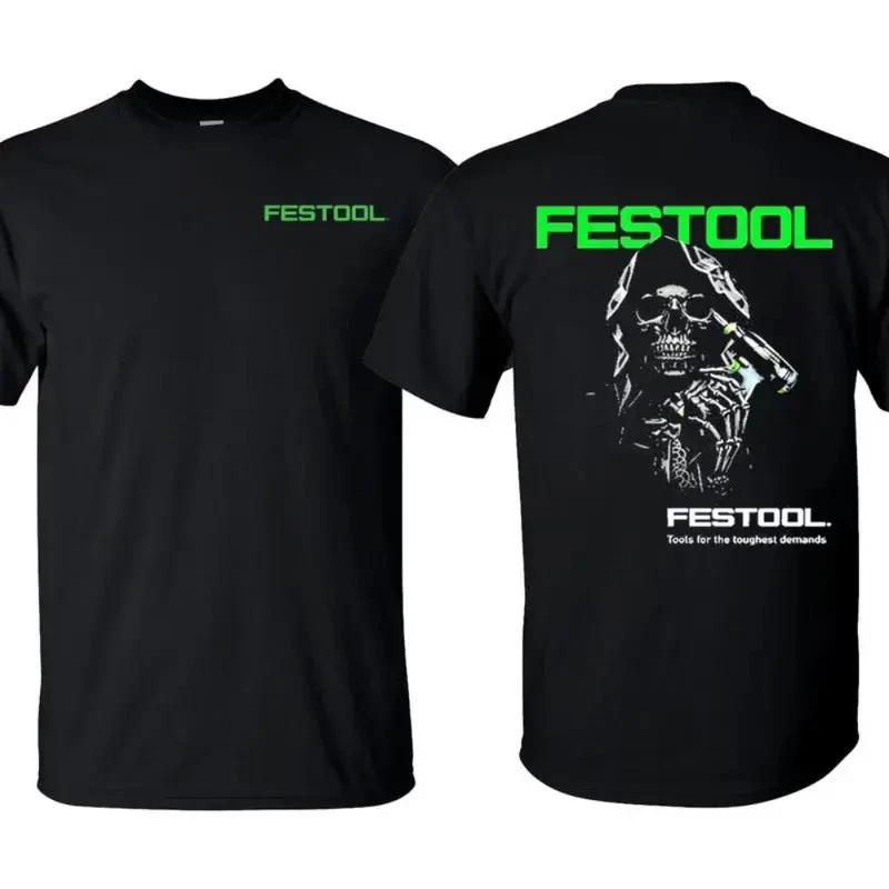 Футболка Festool с черепом, дизайн с Жнецом, держащим электроинструмент, Рабочая одежда Festool G M