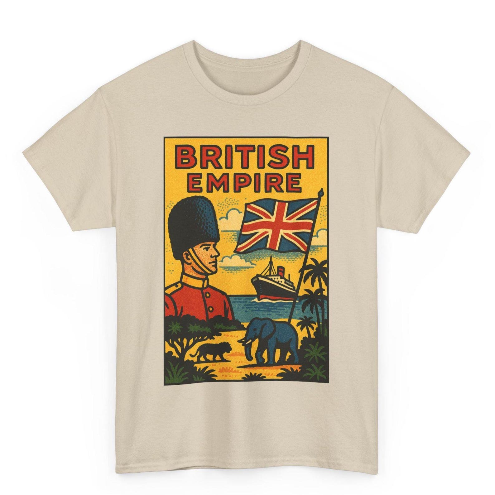 British Empire T-Shirt: Retro Comic Style History Tee M