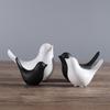 Black White Bird Sculpture Nordic Style Animal Statue Ornaments Bird Ceramic Figurines  Home Decor