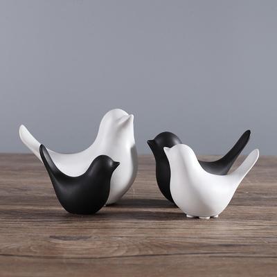 Styl nordycki Ptaki Ceramiczne Figurki Nowoczesne Zwierzę Statua Ozdoby Nowa Ptak Rzeźba Wystrój Domu