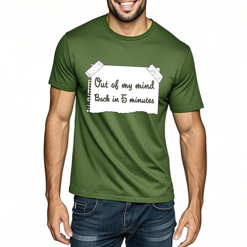 Streetwear Summer For Her Tshirt Out Of My Mind Back In 5 Minutes Short Sleeve Cotton Crew Neck Tshirt Cotton Top Tees