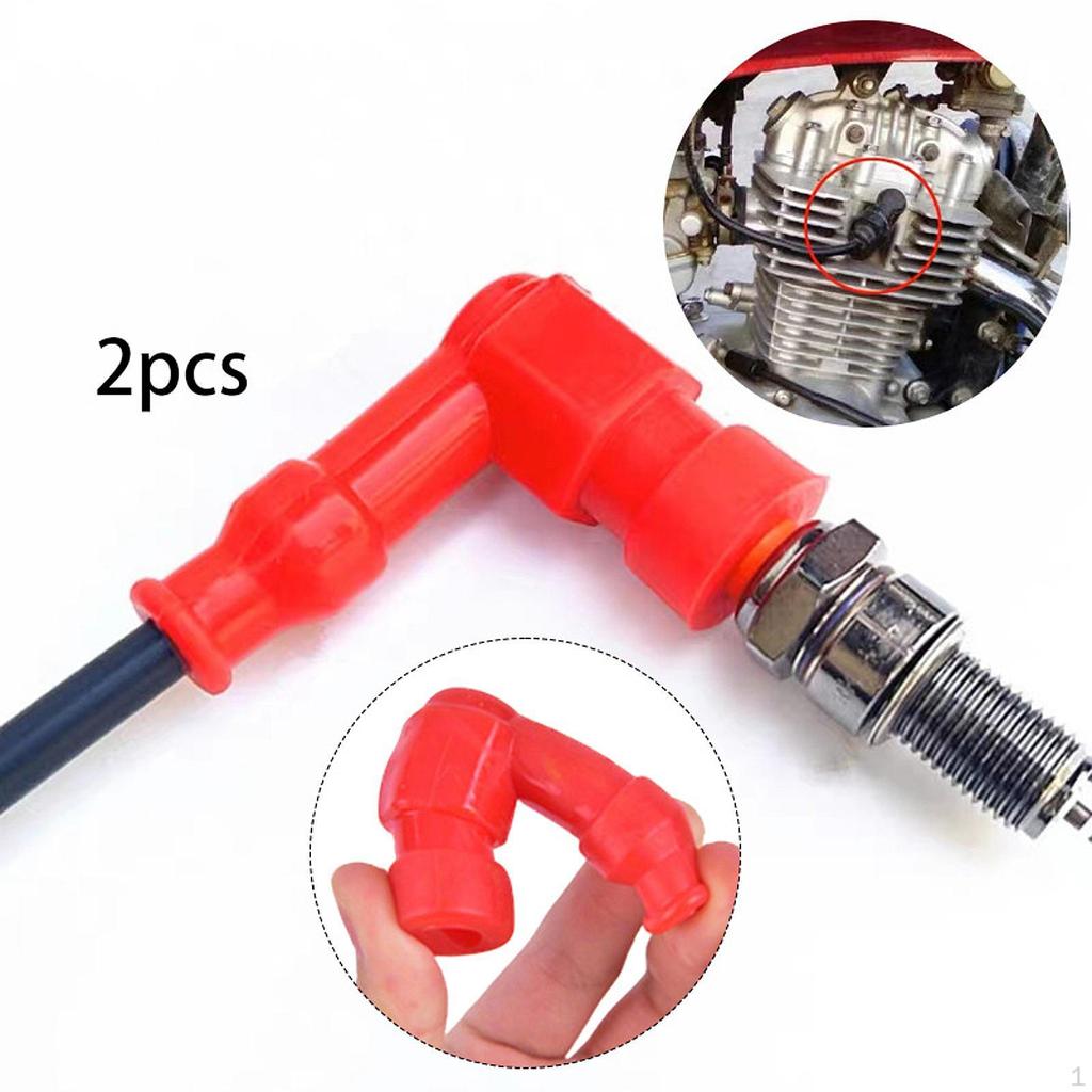 2 Pieces Motorcycle Spark Plug Cap Ignition Accessories 90 Degree Angle for